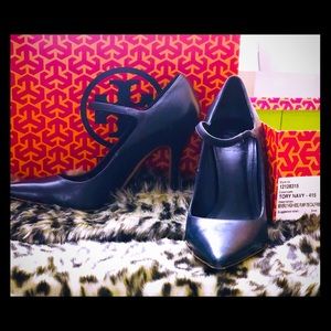 Tory Burch Blue Beverly leather Pumps